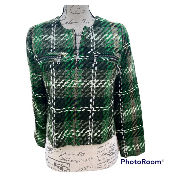 Chadwick Plaid Zip Front Jacket Vintage - Picture 1 of 10